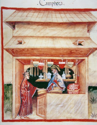 Vente de camphre, de Tacuinum Sanitatis - Italian School